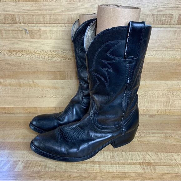 Mens Durango Black Leather Cowboy Boots 9D TR760 main image 6